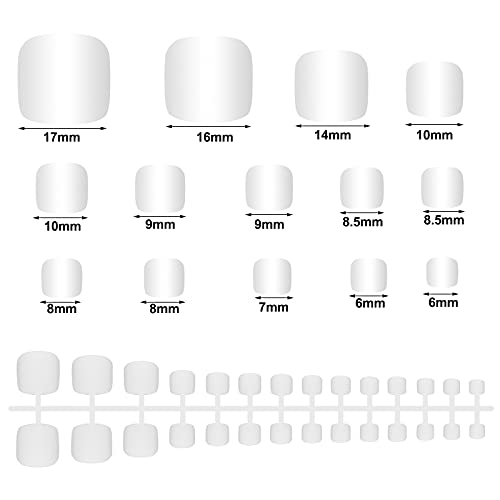 84 Stück Künstliche Falsche Zehennägel, 14 Größen Acryl Fußnägel Tips Set, Volle Abdeckung Gefälschte Nagelspitzen, Fake… – Bild 2