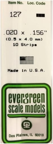 Evergreen flat bar tiras de plástico de 0.50 mm para detallado interior y refuerzo de estructuras 2
