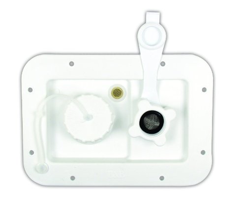 JR Products 497-AB-2P-A City/Gravity Water Hatch with Plastic Check Valve, Polar White