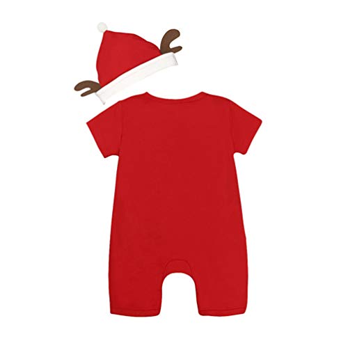 Amosfun Kerstmis Baby Jumpsuit met Rendier Antler Hoed Sneeuwman Patroon Bodysuit Romper Kerst Kostuum voor Baby Baby Baby Baby 80cm - Afbeelding 6