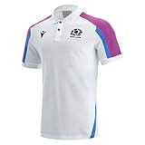 Macron Herren Scotland Rugby 2021/22 Reisepolo, Weiß, blau, 3XL