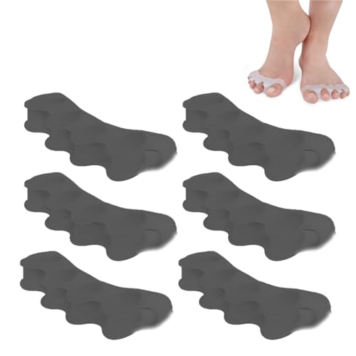 zoerbufan Separadores de Dedos de Los Pies[3 Pares],Separador Dedos Pie Silicona,Separador Dedos Pie Juanete Toe Spacer, Ajuste Ballet Yoga Atletas Hombre y Mujer para Todos los Pies(Negro)