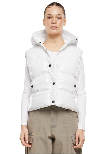Veste sans manches effet brillant Urban Classics blanche taille XXL à capuche