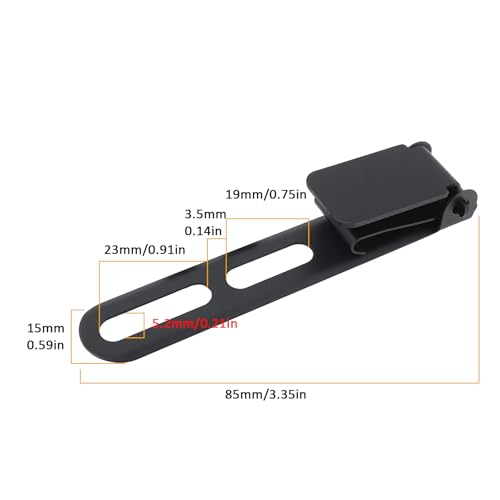 Create idea 2 Stück Festklingenclip mit Schrauben Und Unterlegscheiben Kompatibel mit Kydex Ulticlip 85x15 Mm Schwarz