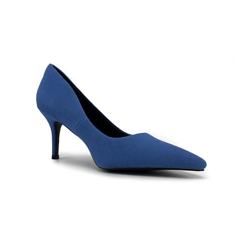 Women's Colorful Denim Walkers Stiletto Heel Dress Pump Shoes3