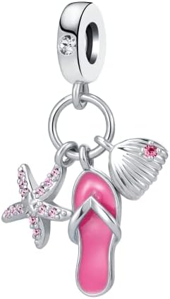 Abalorio colgante de tortuga con diseño de estrella de mar y concha de mar para niñas y mujeres