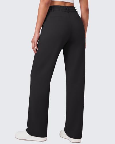 G4Free Dress Pants Women Elastic Waist Comfy Slacks,Black,L,Regular - image 2