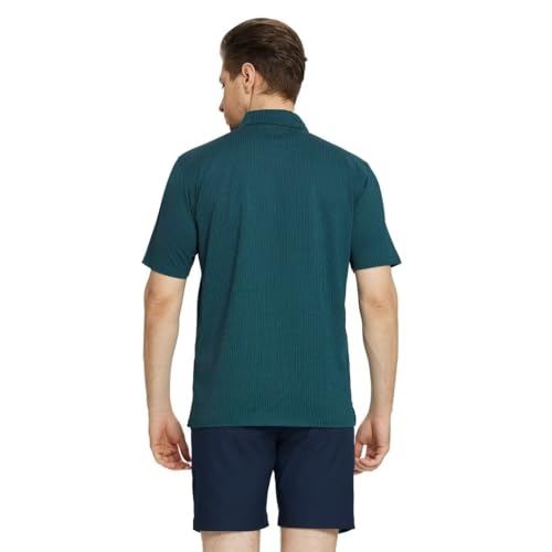 M MAELREG Golf Polo Shirts for Men Dry Fit Casual Performance Moisture Wicking Mens Polo Shirts Short Sleeve Turquoise — view 4
