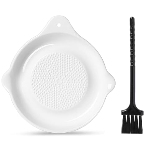 Image of Ceramic Handheld Ginger Garlic Grater Mini Mortar Spice Tool Kitchen Zester Citrus Fruit Grating Plate Nonstick Small Size Easy Clean Home Cooking Accessory (Big Size 16cm)