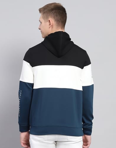 Image of Monte Carlo Printed Black Hooded Neck Full Sleeve Sweatshirt for Mens