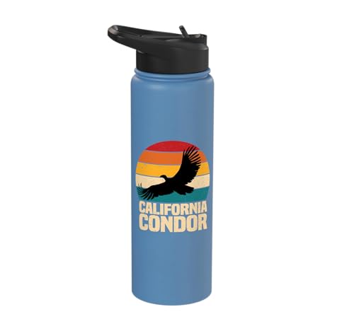 California Condor Shirt, Vintage California Condor Stainless Steel Insulated Water Bottle
