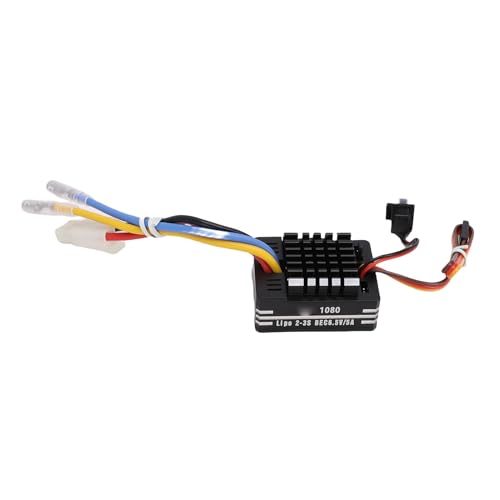 YWBL-WH 80A Brushed Electronic Speed Controller, 3 Operating Modes ESC for 540 550 750 Motors with 6.5V5A BEC Output, for Model Cars Boats Tanks