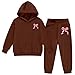 Girls Bowknot 2 Piece Outfits Hoodie Sweatsuit Sets Oversized Tracksuit Winter Fall Fashion Baggy Sweatpant with Pockets Pink