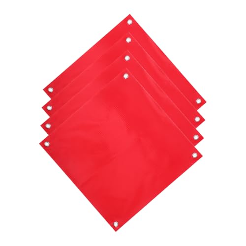 PRETYZOOM Long-lasting Pvc Safety Flags 4 Pack Plastic Flags for Traffic Management Roads Construction School Noticeable
