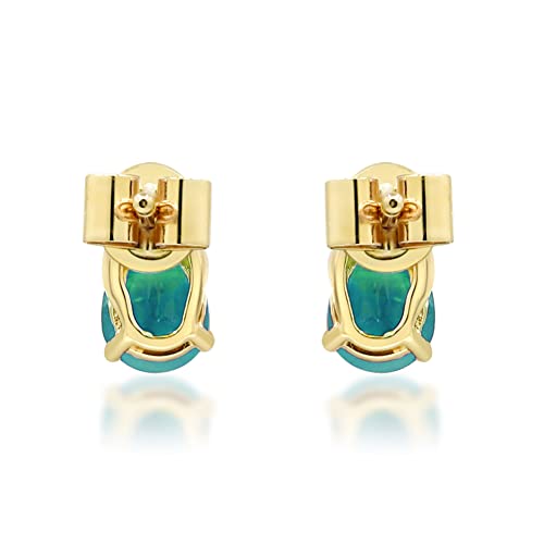 Gin & Grace 10K Yellow Gold Natural Zambian Emerald Earrings With Natural Diamonds For Women | Ethically, Authentically & Organically Sourced Pear-Cut Emerald Hand-Crafted Jewelry For Her #TOP3