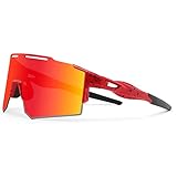 Xiyalai Sportbrille Fahrradbrille,Polarisiert Sonnenbrille Herren Damen,UV400 Schutz Windschutz Radsportbrille für Sport Radfahren Laufen Angeln CE Zertifiziert