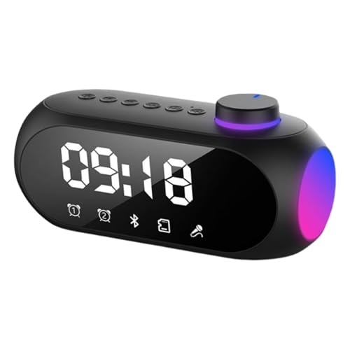 Reloj despertador con altavoz, alarma digital inalámbrica inteligente, reloj de dormitorio con audio, para sala de estar, dormitorio, hotel, estudio, hogar, dormitorio, mesita de noche