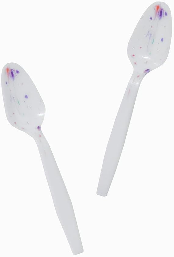 1000-Count Color Changing Ice Cream Plastic Spoons | Changes White to Confetti When Cold | Temperature Sensitive Disposable Dessert Spoons for Party, Frozen Yogurt & Catering | Frozen Dessert Supplies