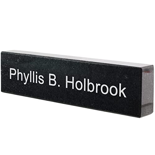Personalized Black Granite Nameplate - Offered In Two Sizes- Celebrate A New Job, Promotion, Graduation Or New Office (8 X 2 X 1") #TOP7