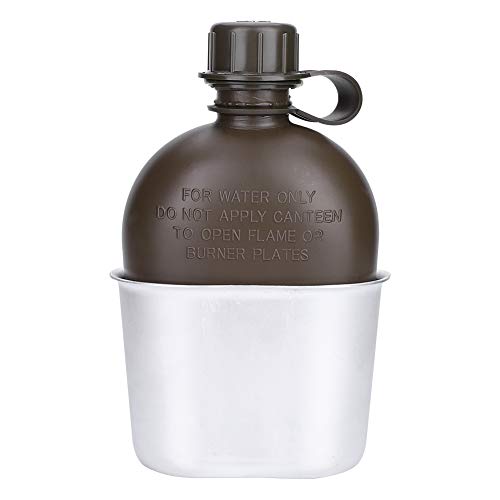 Outdoor Canteen,Aluminum Camouflage Bag Water Bottle With Quart Cup For Hiking Camping #TOP5
