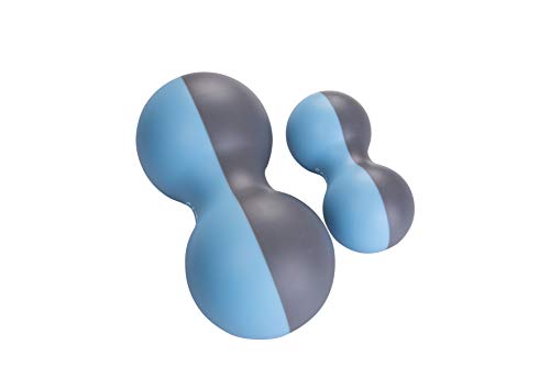 Peanut Massage Ball Set,Oversized & Standard 2-Pack,Deep Tissue Roller for Back, Neck,Legs & Shoulders,Trigger Point & Myofascial Release,Pain Relief,Unique Dual-Color Design Blue Grey-Stylish & Rare