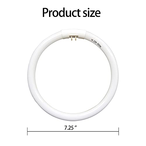 7.25 Inch T5 22W Circular Bulb Light Replacement For Floxite, Zadro, Rialto Makeup Magnifying Vanity Mirror, Fc22 Surround Fluorescent Lamp 6500K Daylight #TOP1