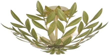 Crystorama Broche 20.75'' Champagne Green Tea Semi Flush Mount