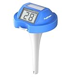 Termometro solare digitale per piscina, con grande schermo LCD facile da leggere, termometro galleggiante per piscine e laghetti (azzurro)