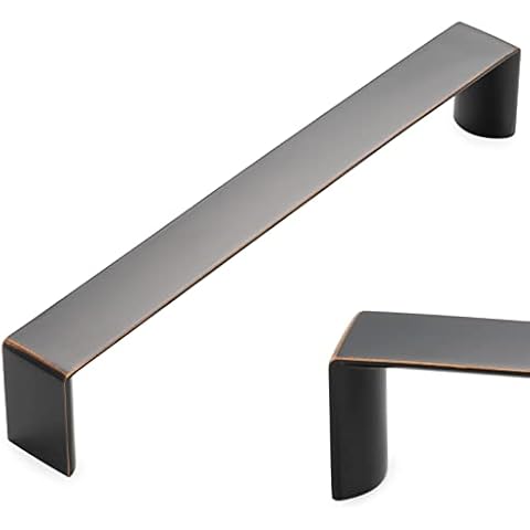 KOOFIZO Wide Cabinet Handle - Oil Rubbed Bronze Furniture Pull, 6.3 Inch/160mm Screw Spacing, 10-Pack for Kitchen Cupboard Door, Bedroom Dresser Drawer, Bathroom Wardrobe Hardware Cover