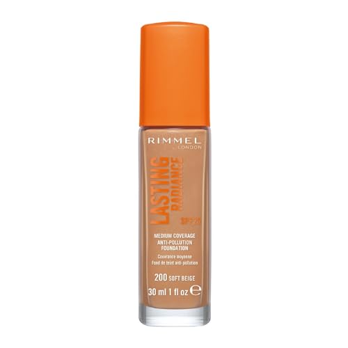 Rimmel Lasting Radiance Foundation, 200 Soft Beige, 30ml