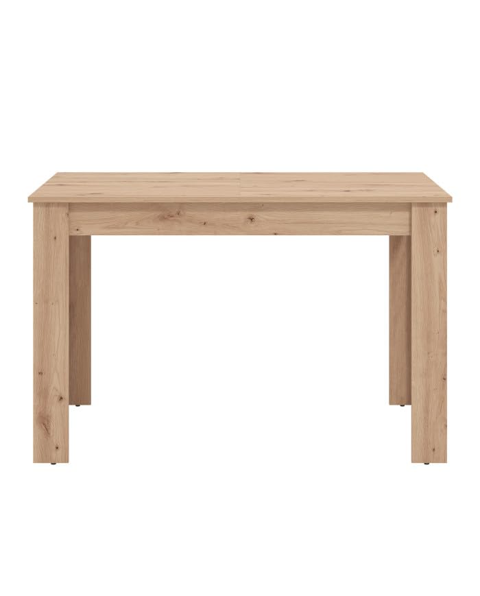 Home Heavenly® Mesa de Comedor Extensible Nerea – Laminado Resistente – Extensión Central de 120 a 160 cm – Diseño Moderno y Fácil de Limpiar – 120/160x80x76 cm – Mesa Rectangular Color Roble Artisan