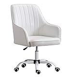 Silla ergonómica moderna para oficina en casa con giratoria de 360° de piel sintética, silla de escritorio para oficina en casa, recepción, sala de estudio y dormitorio, silla de trabajo rosa para