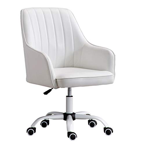 QUSYZD Silla de Escritorio giratoria Silla de Oficina ergonómica para el hogar Silla de Escritorio giratoria Moderna Silla de Oficina de Cuero PU, Sillón Giratorio de,