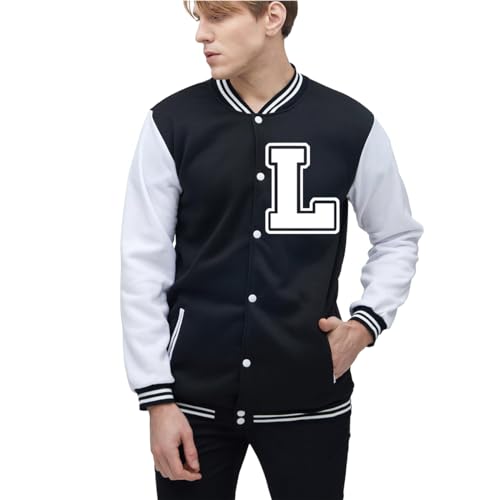 Image of Yuji Itadori Mens Varsity Jacket Baseball Letterman Bomber Jacket Fleece Long Sleeve Coat Casual Clothing XXS-3XL