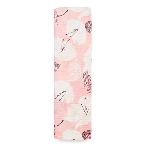 Aden + Anais Silky Soft Swaddle Blanket | 100% Bamboo Viscose Muslin Blankets for Girls & Boys | Baby Receiving Swaddles | Ideal Newborn & Infant Swaddling Set | Single, Pretty Petals