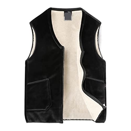 Chaleco Abrigador Winter Warmer Gilet Chaleco térmico para hombre Chaqueta sin mangas Espesar Cazadora Acolchada(Black,6XL)