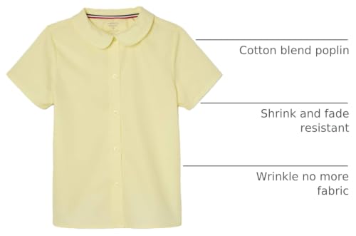 Image of French Toast Peter Pan Collar Short Sleeve Blouse (Girls Standard & Plus Sizes), Blue,