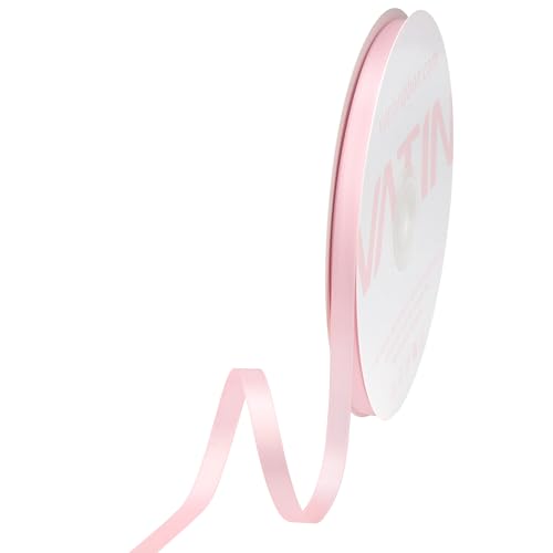 VATIN 1/4 inches Double Faced Light Pink/Baby Pink Polyester Satin Ribbon - 50 Yards for Gift Wrapping Ornaments Party Favor Braids Baby Shower Decoration Floral Arrangement Craft Supplies