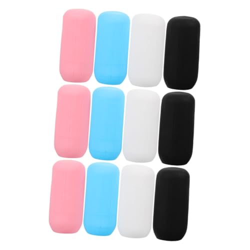 DRESSOOS 12個 防漏シリコン伸縮スリーブ 多機能トラベル容器カバー 旅行用シャンプーボトル乳液ボトル保護 水筒カバーとしても ブラックホ