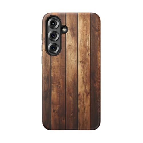 Coque Galaxy S25 Plus planche de bois marron protection mate rigide