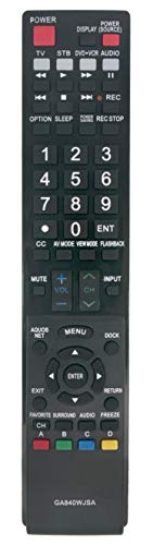 GA840WJSA Replaced Remote Fit for Sharp Aquos TV LC-40LE810 LC-40LE820 LC-46LE810 LC-46LE820 LC-52LE810 LC-52LE820 LC-60LE810 LC-60LE820 TINS-E517WJZZ TINS-E589WJZZ 10P03-MX-NM 10P02-MX-NM