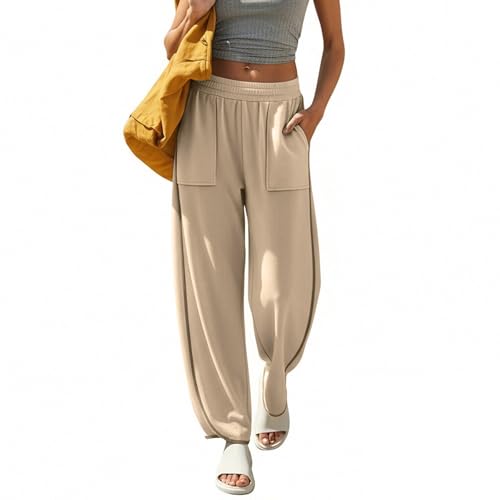 Women Sweatpants Wide Leg Loose Fit High Elastic Waisted Pants Fall Fashion Clothes Work Travel Solid Color Outfits S-2XL