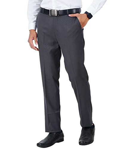 Image of Mc Henry Men's Regular Fit Wrinkle Free Stretchable Formal Trousers for Men