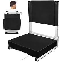 Hikeen Bleacher Chairs with Back and Cushion, Foldable Stadium Seats with Back Support and Cushion for Bleacher Seat Pad for Lumbar Support, Lightweight Portable Chair for Sports Event