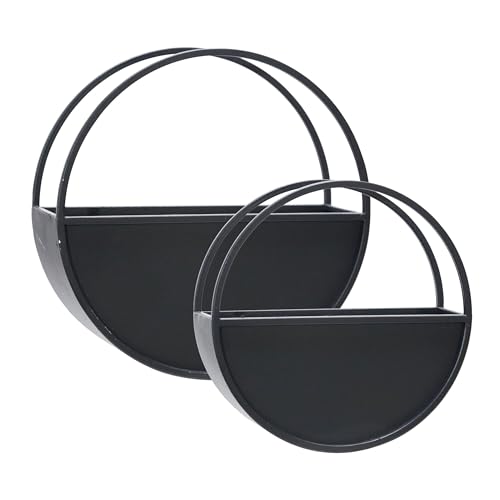 Sagebrook Home Metal Wall Planter Set – Round Iron Hanging