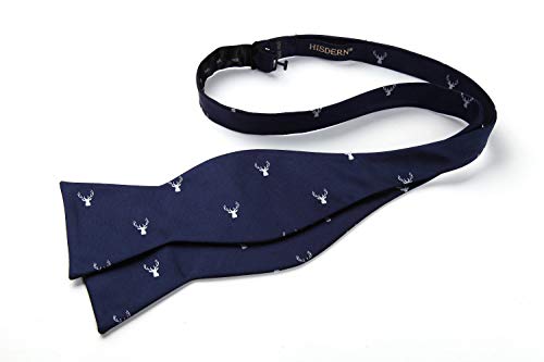 Image of HISDERN Bow Ties for Men Self Tie Animal Bowties Pocket Square Woven Silk Fun Bowtie Handkerchief Set for Wedding Party