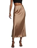 Material: Damenrock mit hoher Taille, hergestellt aus Polyester. Der Damen-Satinrock ist glänzend, glatt, weich, leicht und angenehm zu tragen