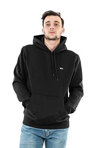 Tommy Jeans Herren Hoodie TJM Regular mit Kapuze, Schwarz (Black), XS – Ansicht 1