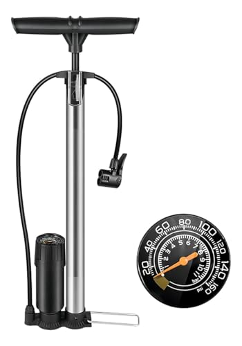 Bomba Ar Vertical Manual Compacta 30 cm com Bico Duplo Presta e Schrader para Bicicleta MTB e Speed,