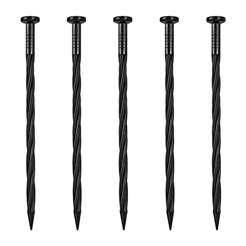 CAIGAIC Landscape Spikes 50 Pack 8 Inch Spiral Plastic Garden Landscape Anchoring Spikes for Paver Edging Weed Barrier Artificial Turf